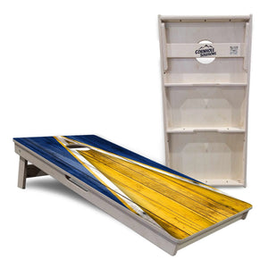 Yellow/Blue Triangle Cornhole Boards - Professional Tournament Series Cornhole Solutions