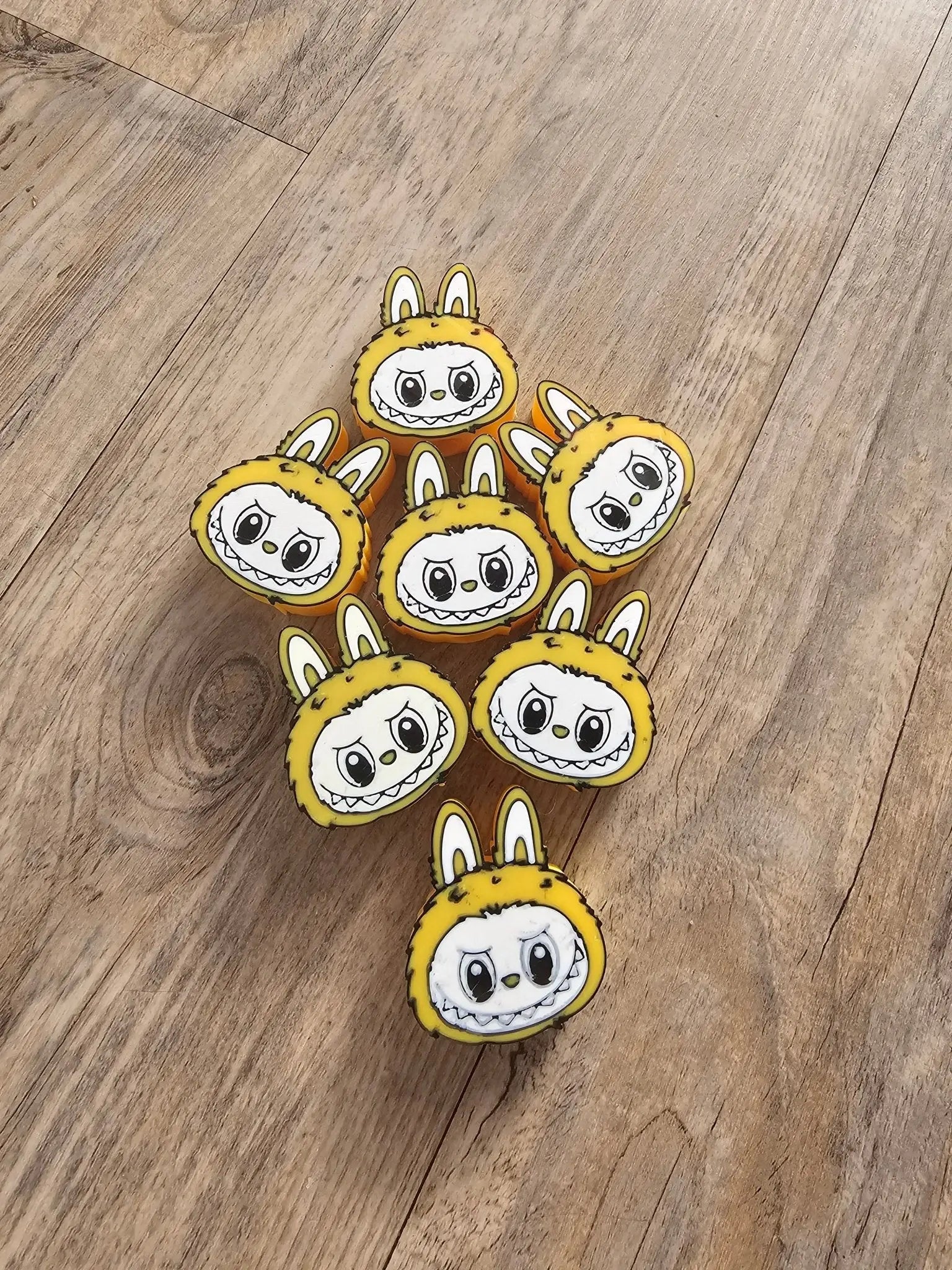 Yellow Labubu Monster Straw Toppers | 3D Printed Cute Handmade Drink Accessory by Main Street Collective