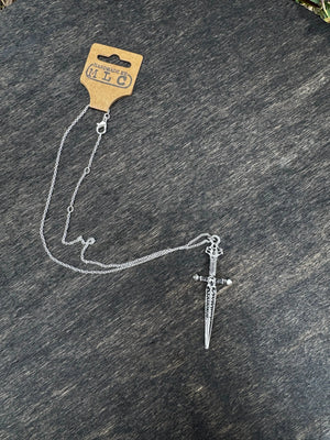 You Do Not Yield Necklace | Battle Shield Fantasy Jewelry Gift by Mushroom Lady Co, handmade jewelry main product photo