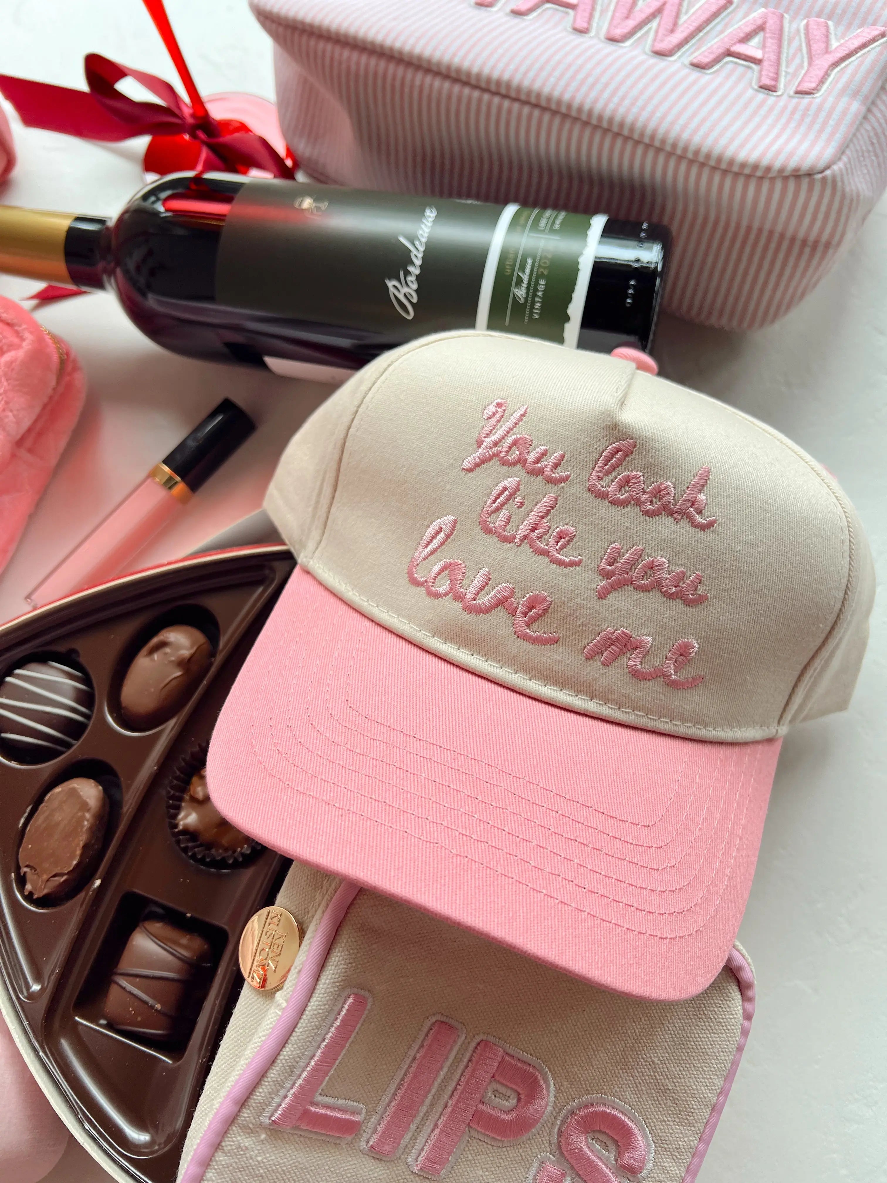 You Look Like You Love Me - Pink Vintage Trucker Hat by KenzKustomz, Southern lifestyle apparel main product photo