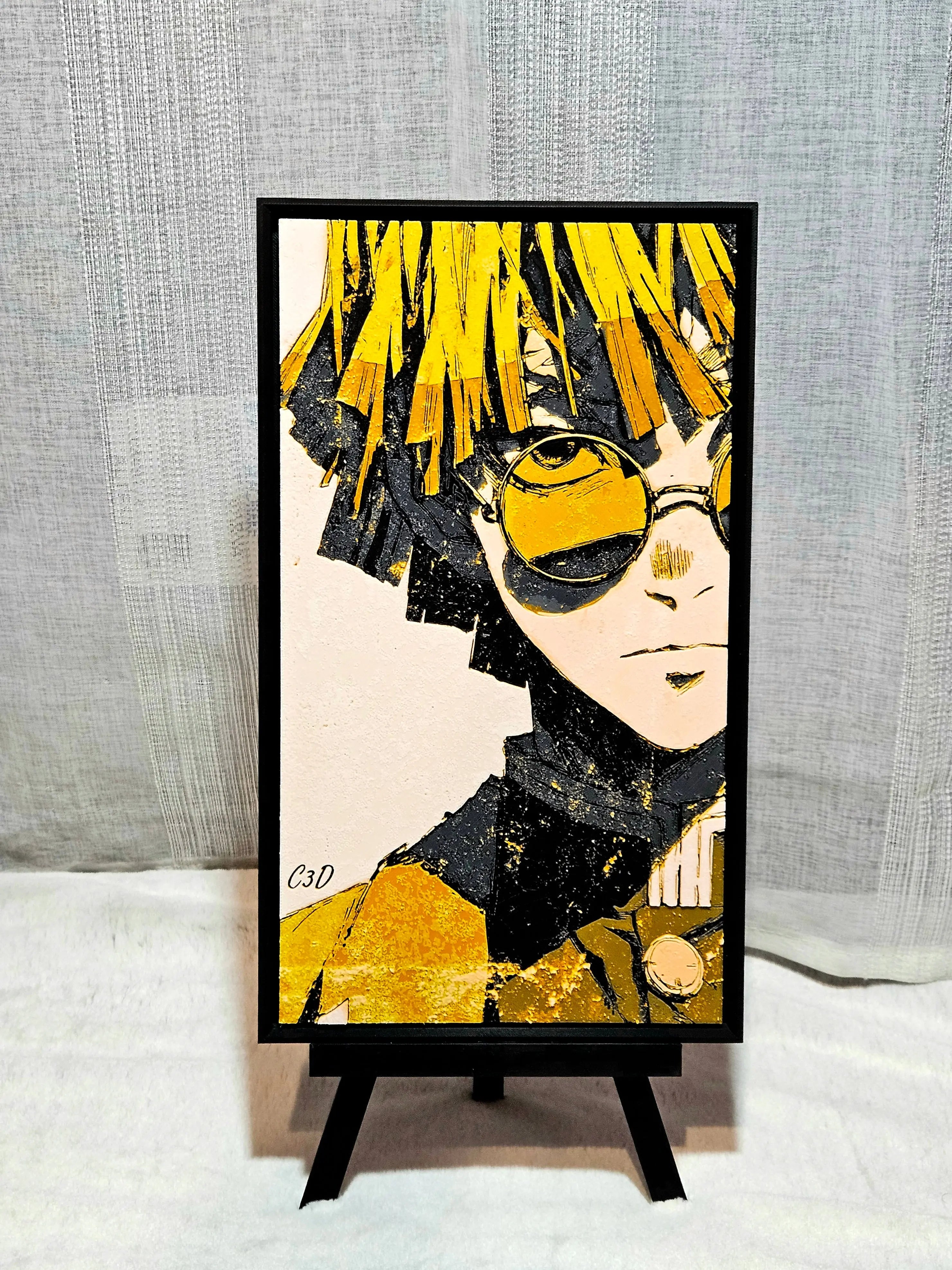 Zenitsu – Urban Vibes Anime Wall Art | 3D Printed Framed Artwork by The Tween Space, Southern home decor detail photo 2