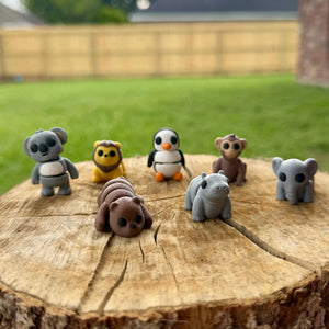 Zoo Animal Part 1 Mini Fidget Toy Bundle | 3D Printed Animal Toys by Mushroom Lady Co, paper gift main product photo