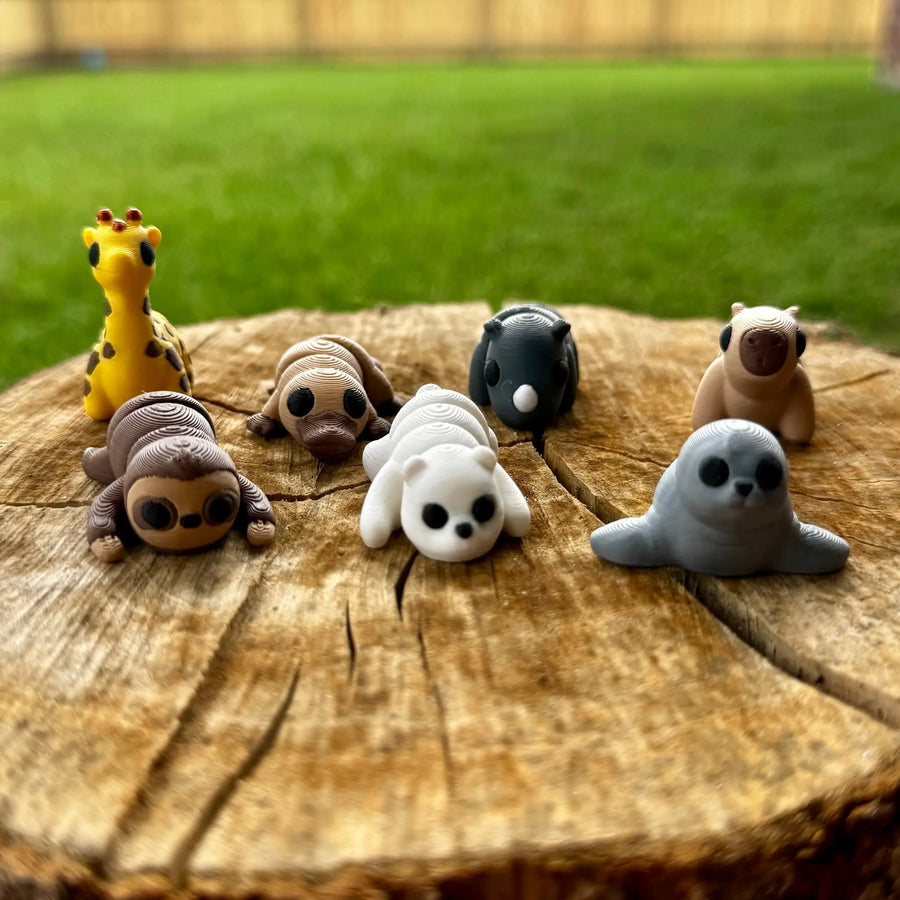 Zoo Animal Part 2 Mini Fidget Toy Bundle | 3D Printed Animal Toys