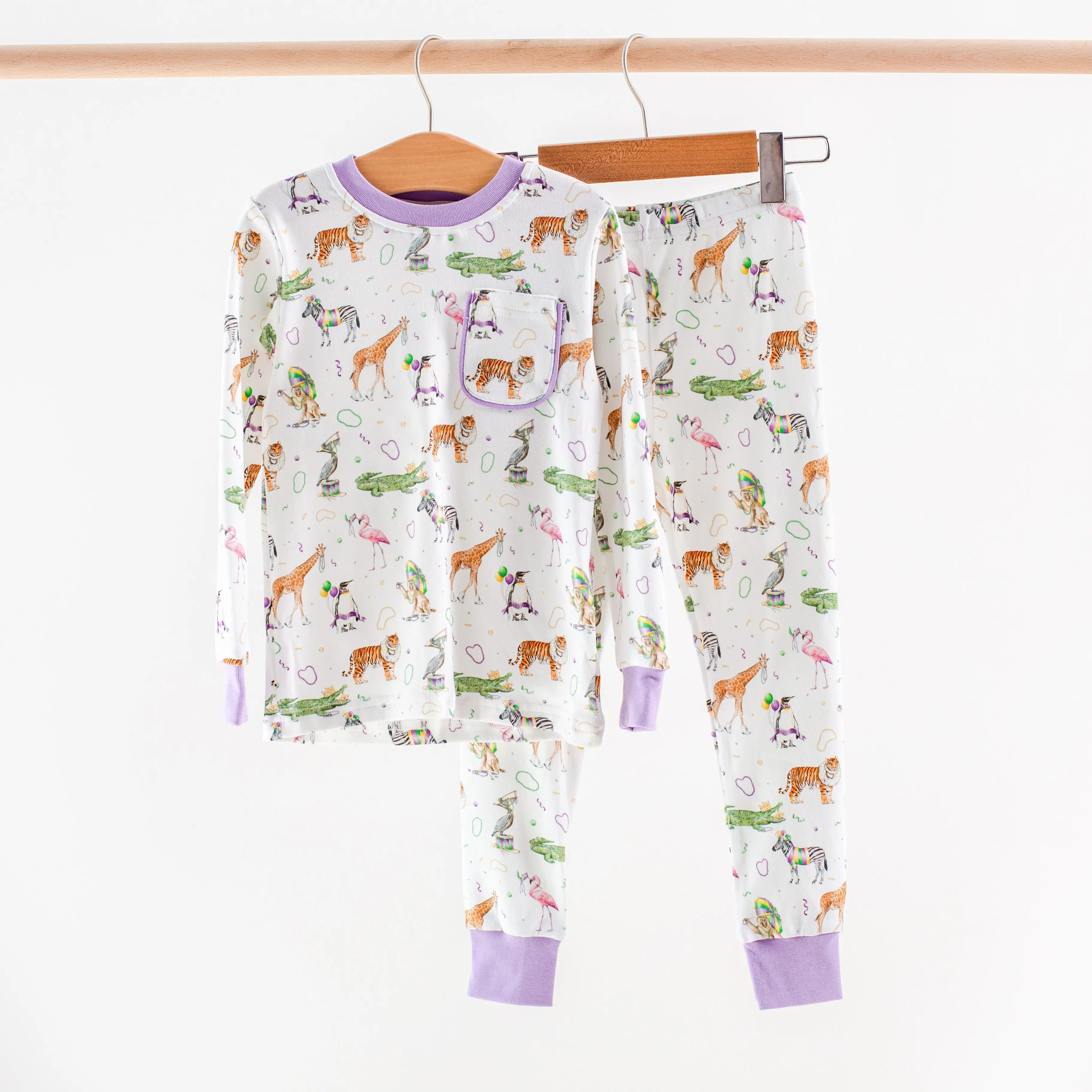 Zoo Krewe Organic Cotton Kids Pajamas by Nola Tawk, Southern food gift main product photo