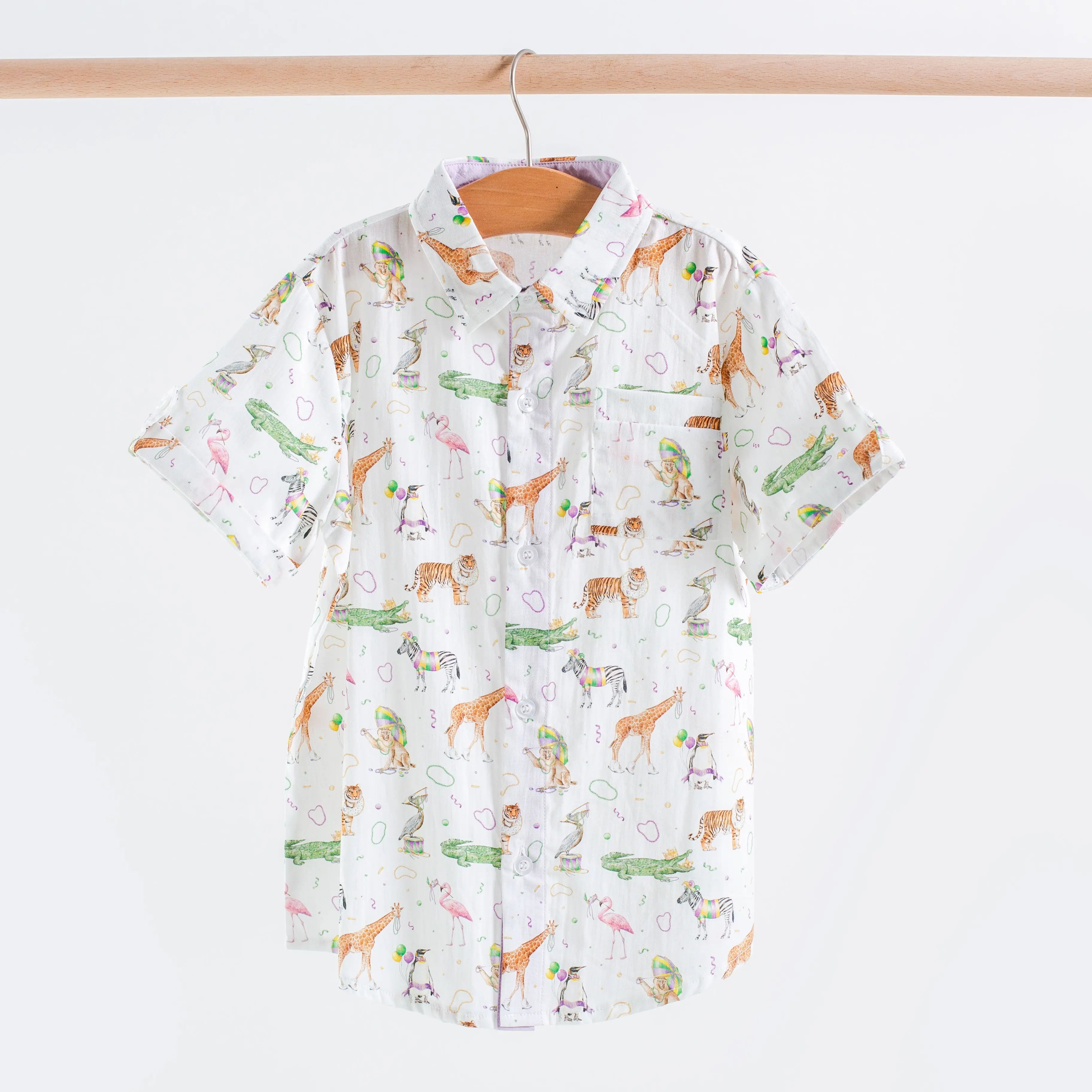 Zoo Krewe Short Sleeve Collared Shirt by Nola Tawk, Southern lifestyle apparel main product photo