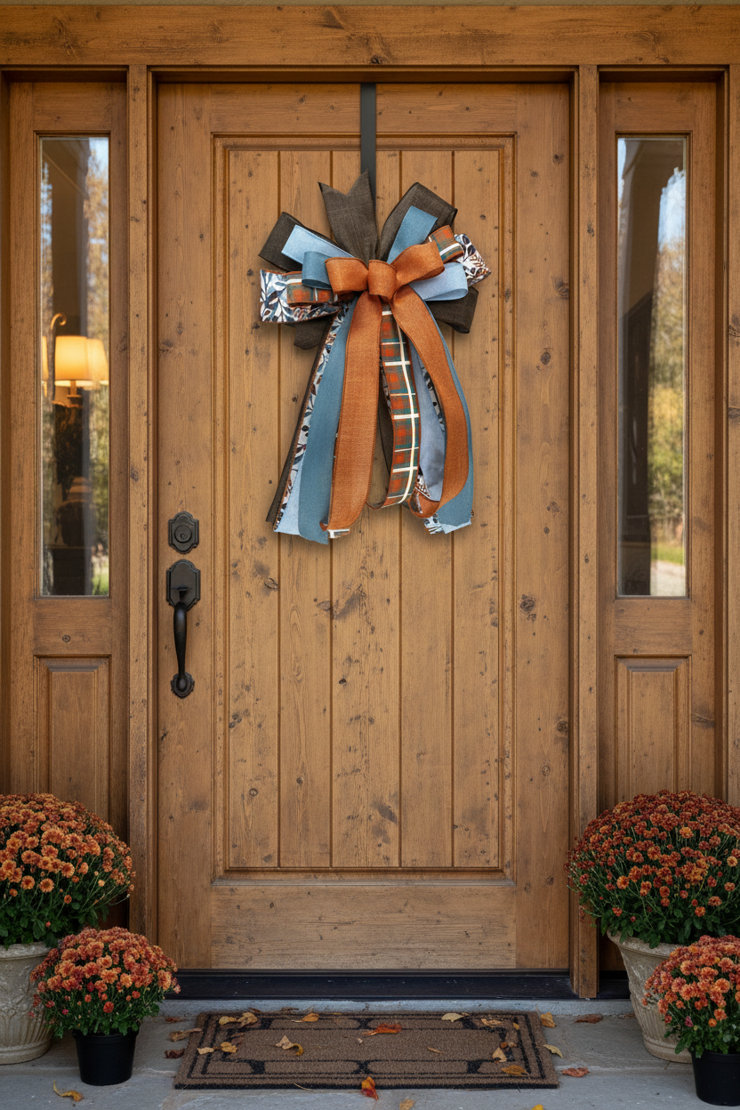 Fall Plaid Wreath Bow | Rustic Farmhouse | Thanksgiving Decor