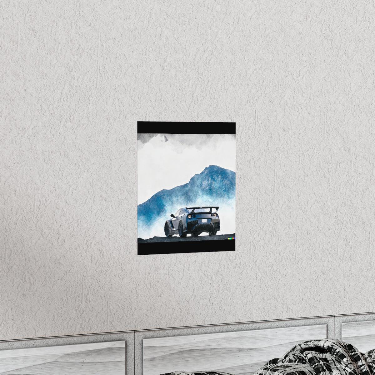 Nissan GTR water color Matte Vertical Posters