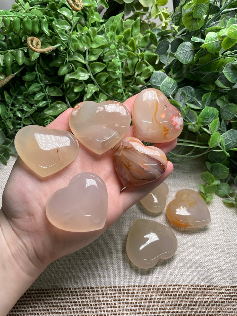 Agate Heart (some with flower inclusions)
