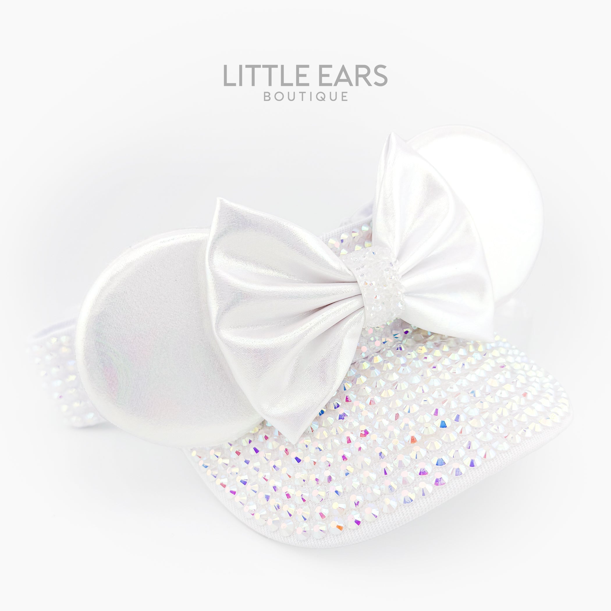 White Iridescent Visor by Little Ears Boutique, scented candle detail photo 2