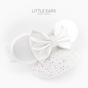 White Iridescent Visor by Little Ears Boutique, scented candle detail photo 2