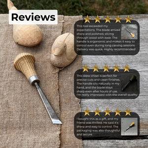 Angled Bevel Carving Chisel with Palm Handle – 10 mm (0.39 inches)