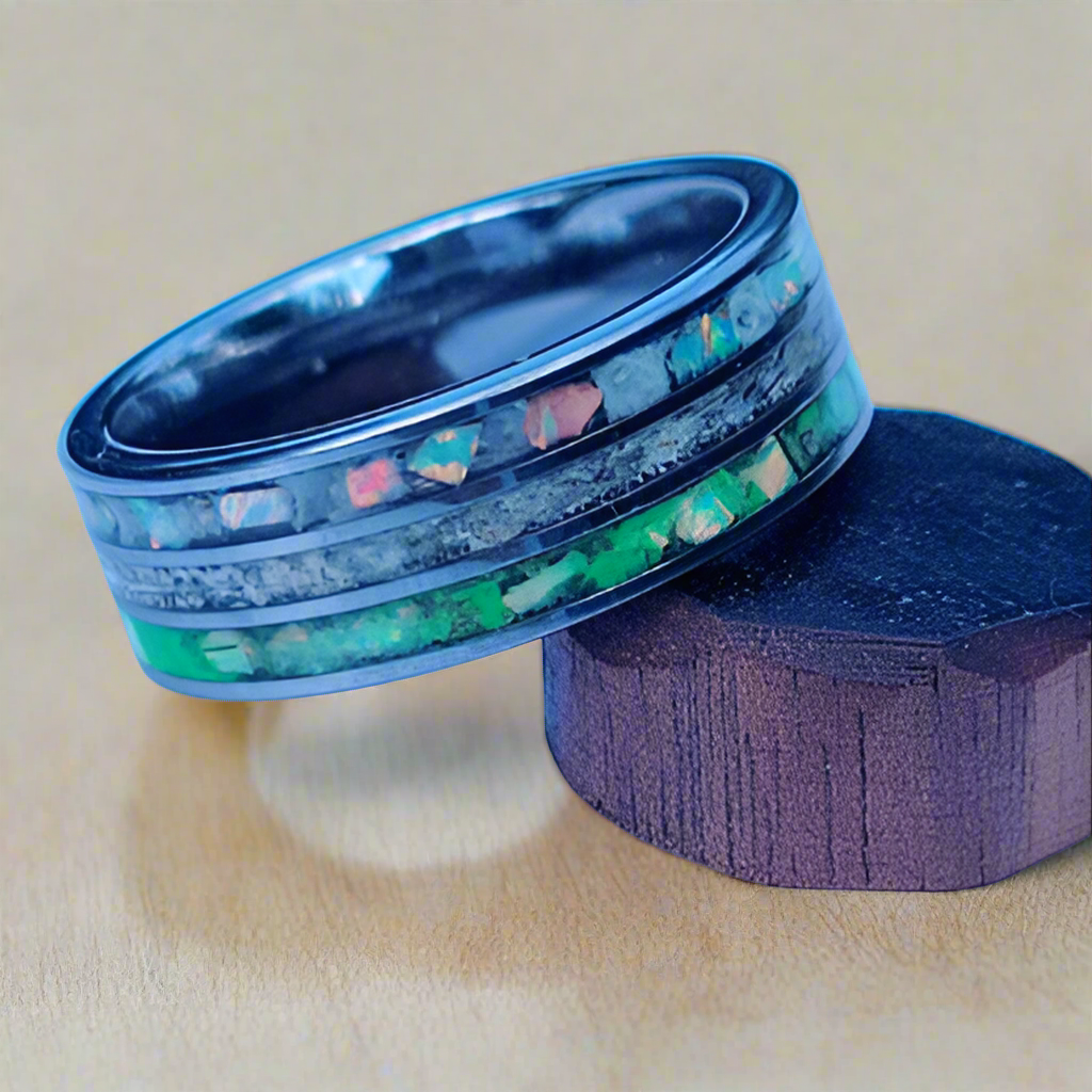The "Any Meaningful Color" Memorial Ring by Cotton Street Art Company, handmade jewelry main product photo
