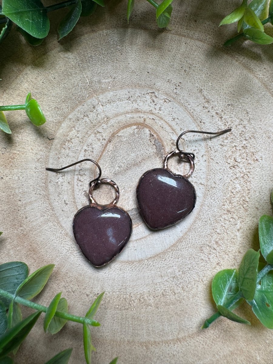 Aventurine Heart Earrings