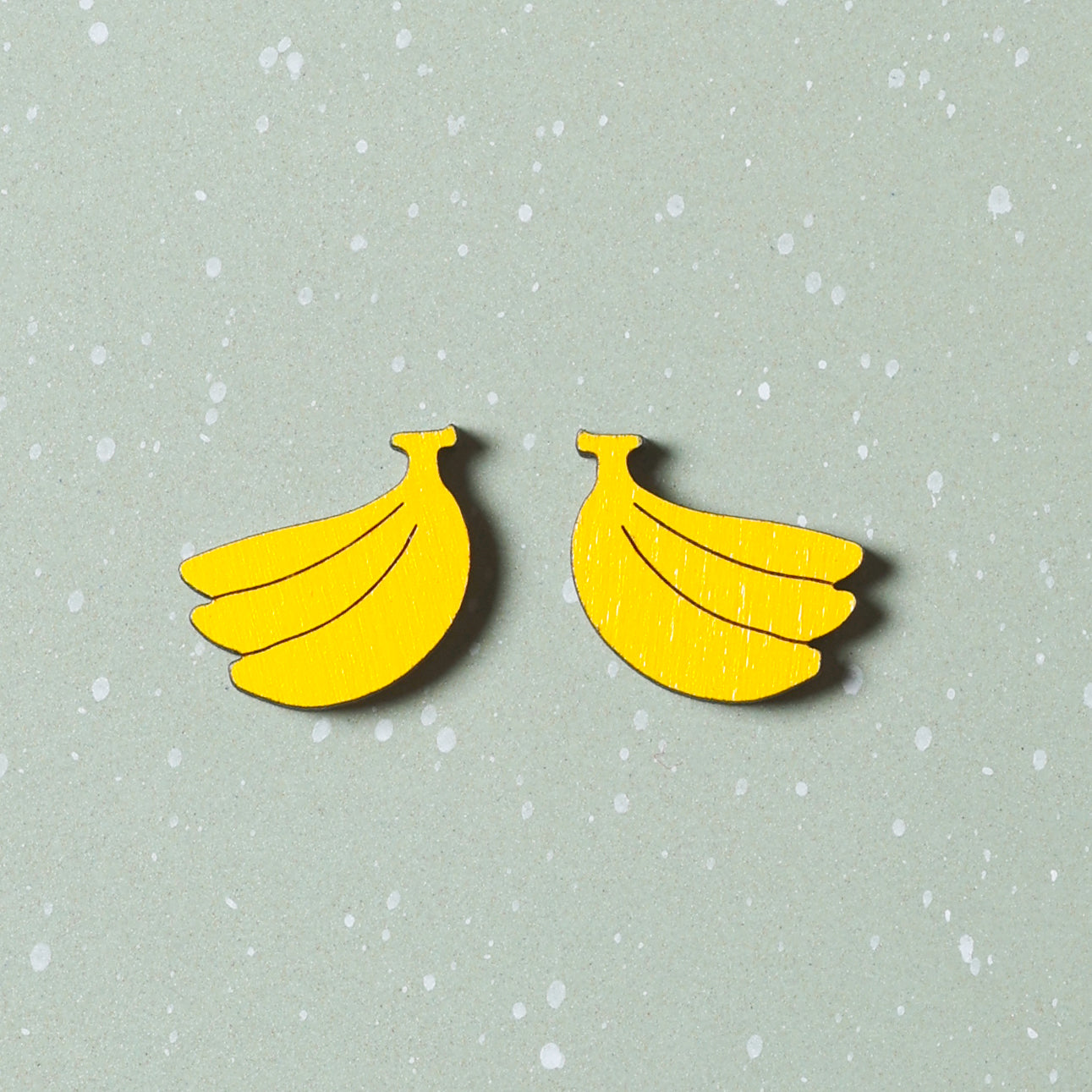 Banana Stud Earrings hand painted on lightweight wood by LE CHIC MIAMI
