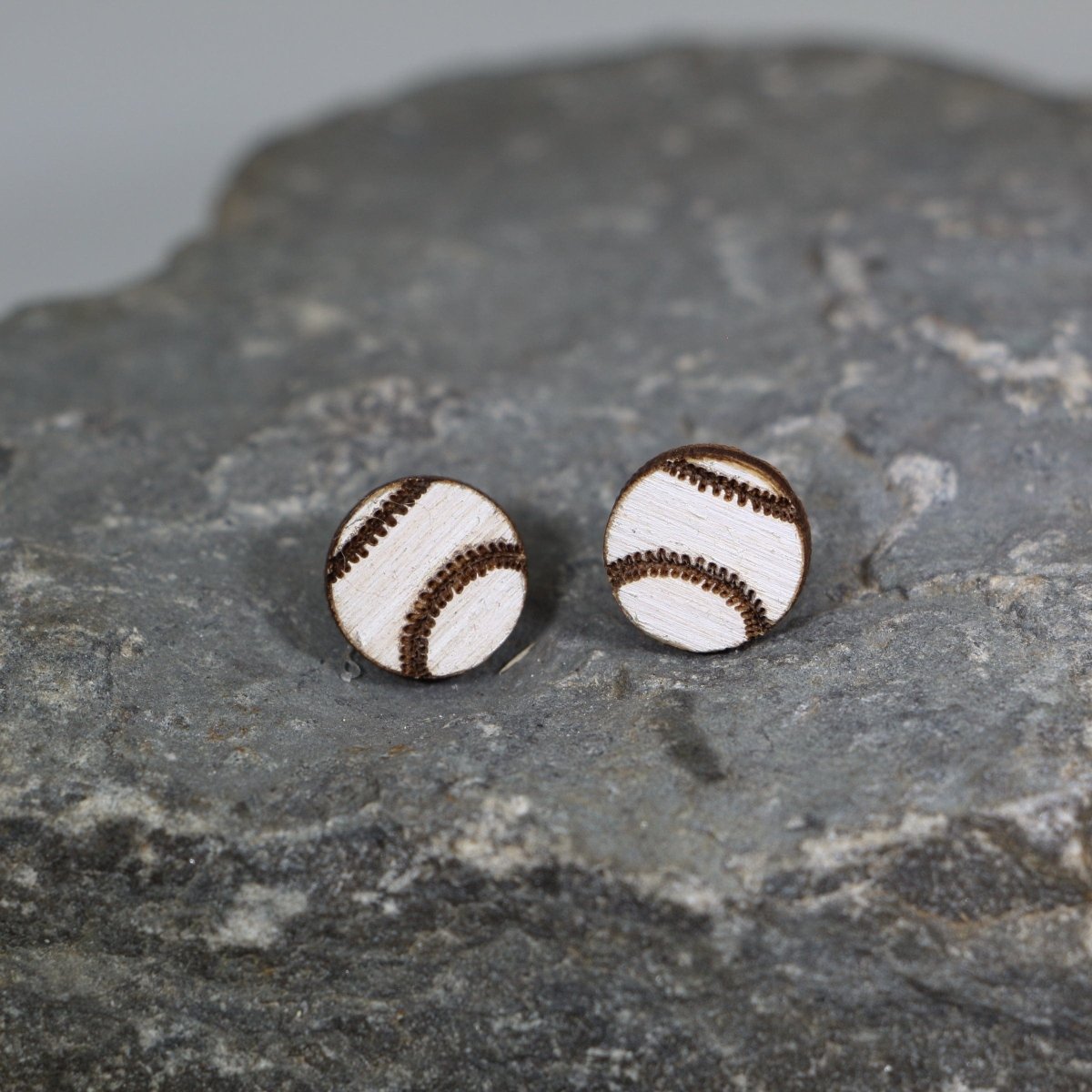 Baseball Wooden Dangle Earrings | Sports Jewelry