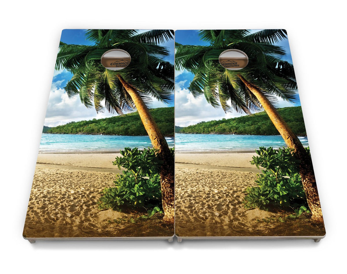 Beach Scene Cornhole Boards – Tournament Series
