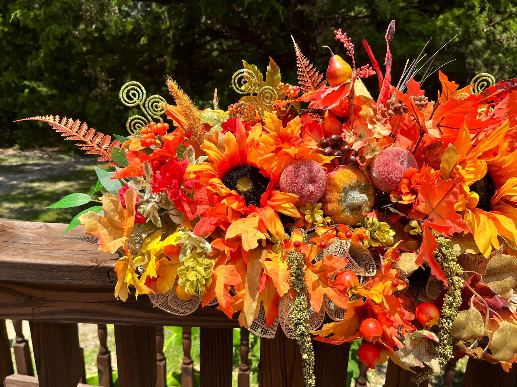 Fall Sunflower Pumpkin Centerpiece | Autumn Arrangement by Bouge Creations, view 7
