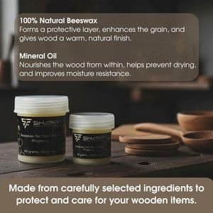 Beeswax Wood Finish – Natural Wood Conditioner for Tool Handles & Carving Projects