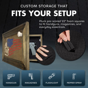 American Flag & Skull Hidden Gun Safe Concealed Furniture Quick Access