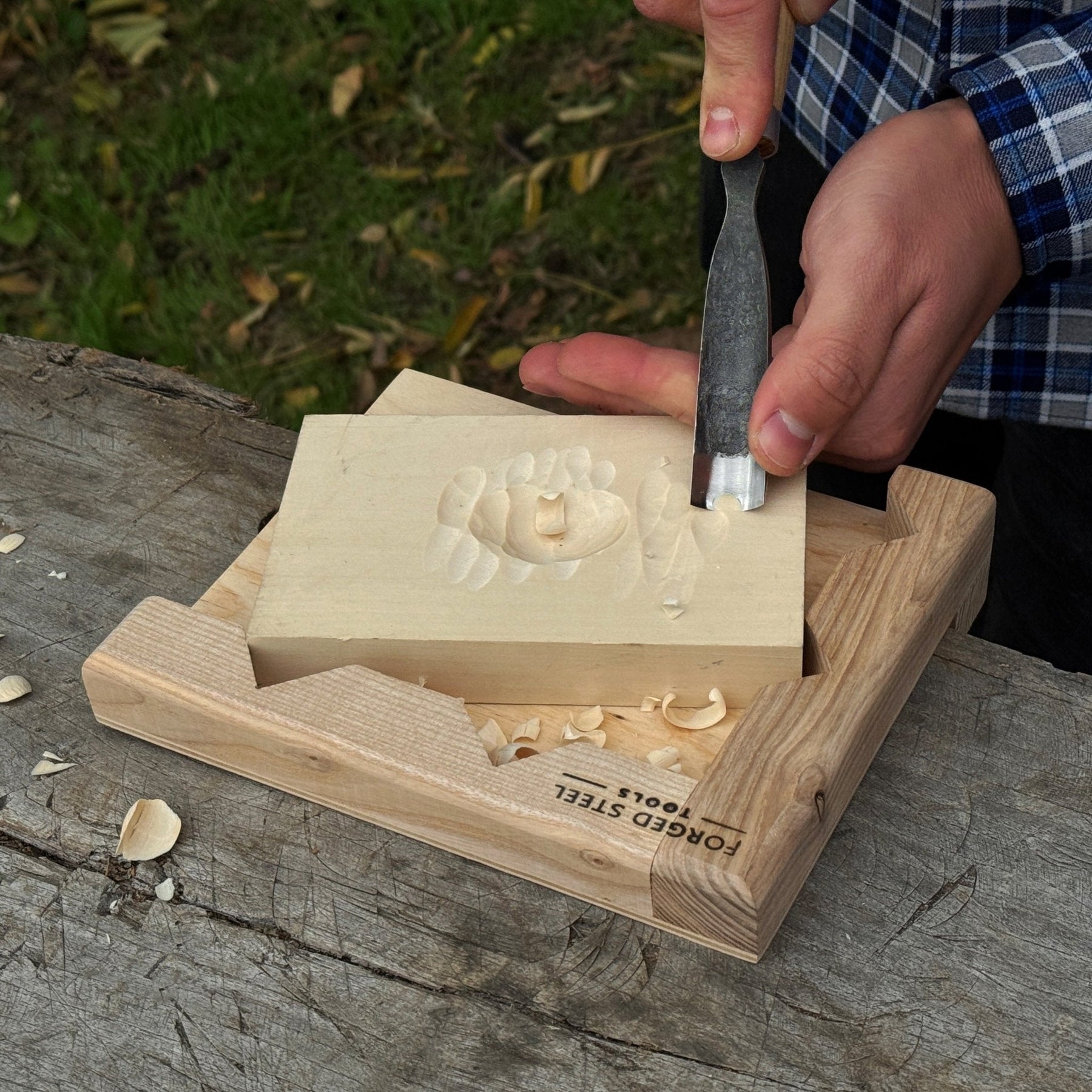 Bench Hook for Wood Carving and Chiseling – Handcrafted Wooden Work Support