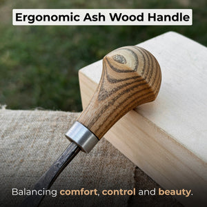 Bent Carving Gouge with Palm Handle – 8 mm / 12 mm (0.31 / 0.47 inches)