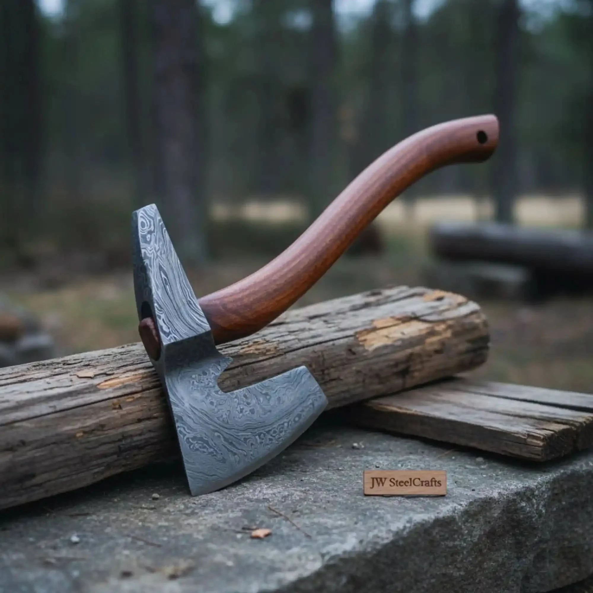 Axe Damascus Steel Axe Viking Axe Hatchet Axe Bearded Axe Tomahawk by JW SteelCrafts, Southern lifestyle apparel detail photo 2