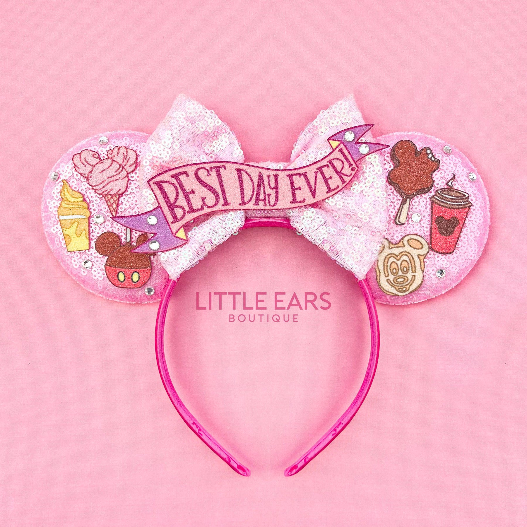 Best Day Mickey Ears handmade theme park headband by Little Ears Boutique