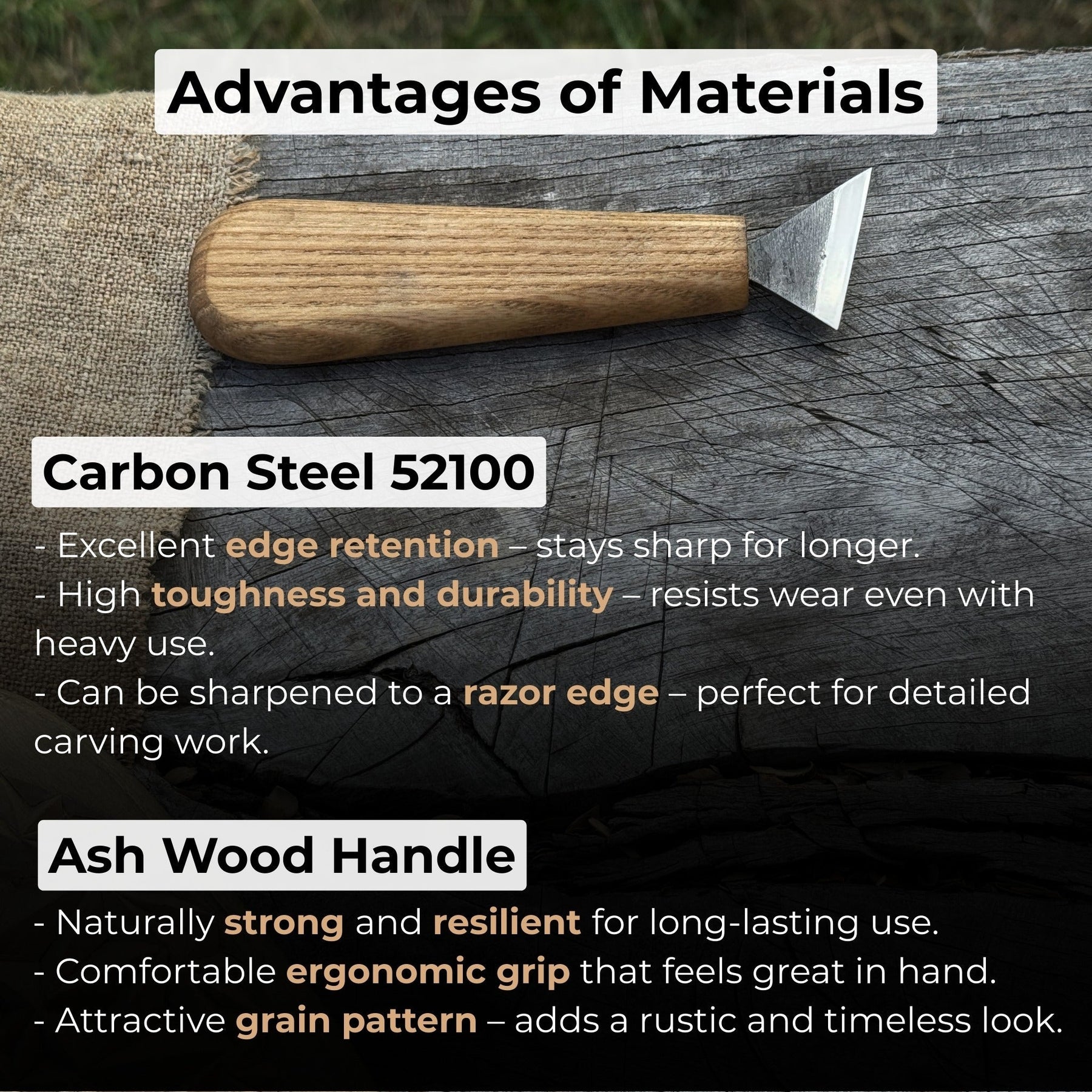 Bevel Edge Carving Knife, 3.5 cm (1.38 inches)