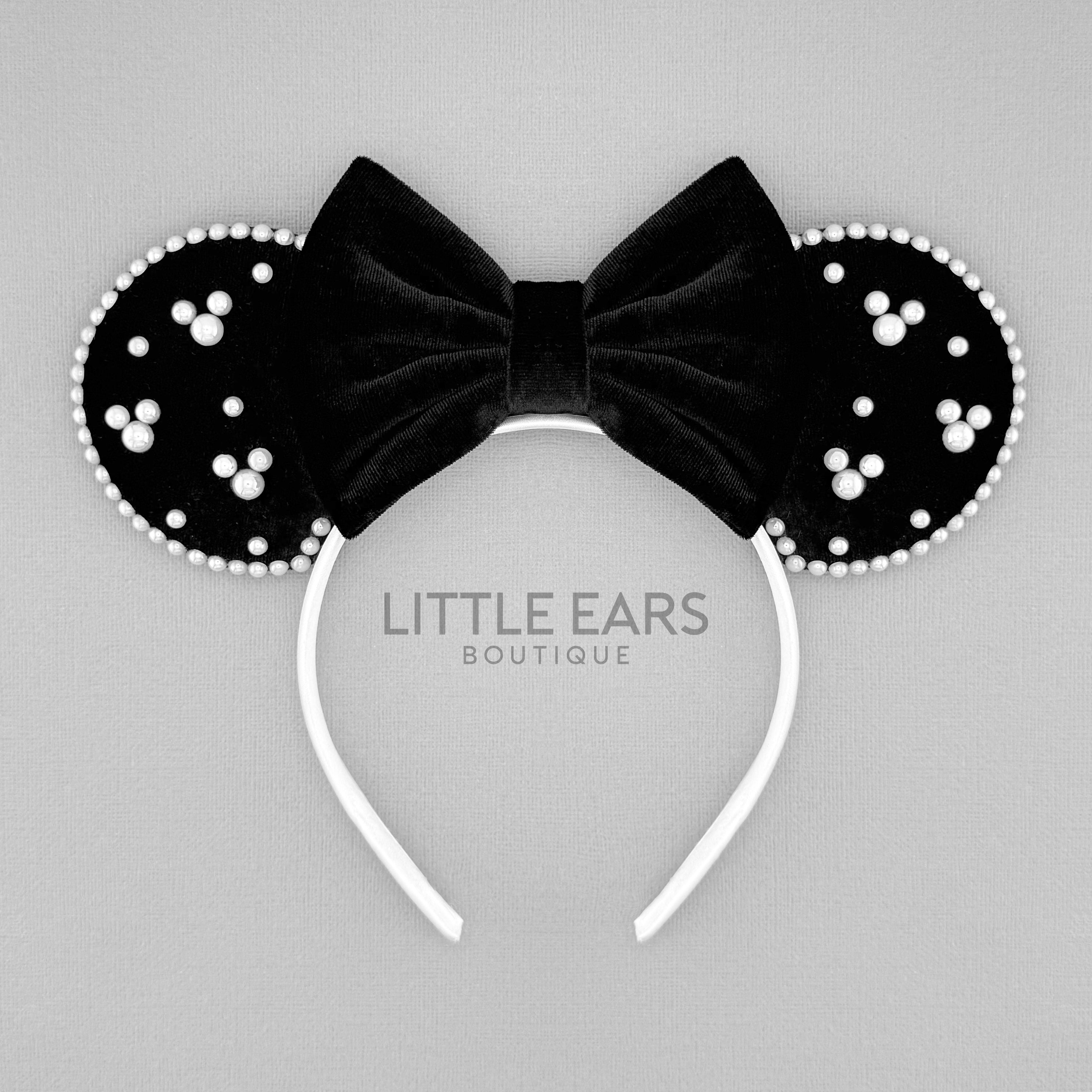 All Black Pearls Ears by Little Ears Boutique, handmade jewelry main product photo