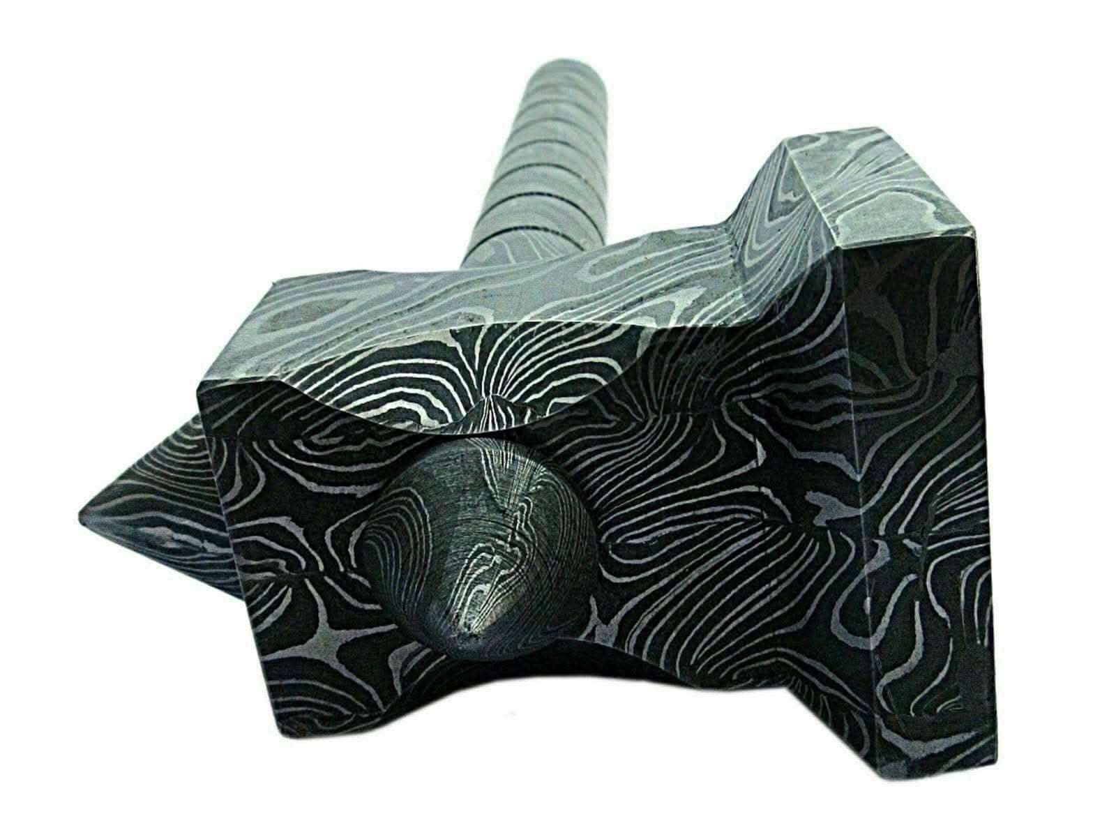 BLACKSMITH Custom Handmade - 12.Inches Beautiful Full Damascus Hammer MB-0024 by JW SteelCrafts, Southern handmade gift detail photo 2