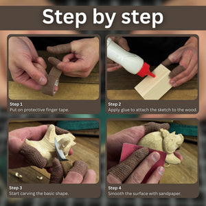 Boar Carving Kit - Complete Starter Whittling Kit for Beginners, Adults, Teens, and Kids