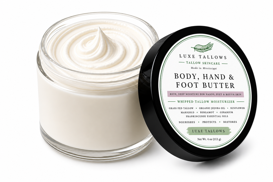Luxe Tallows Body, Hand & Foot Butter I Rich Tallow Moisturizer | 4 oz