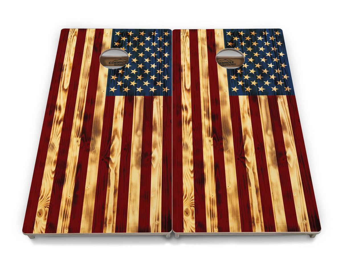 Color Burnt Flag Cornhole Boards – Tournament Series