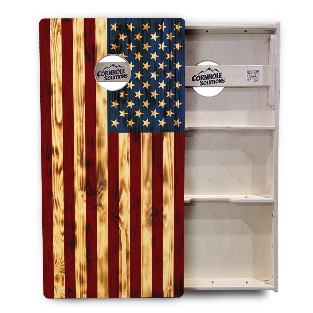 Color Burnt Flag Cornhole Boards – Tournament Series