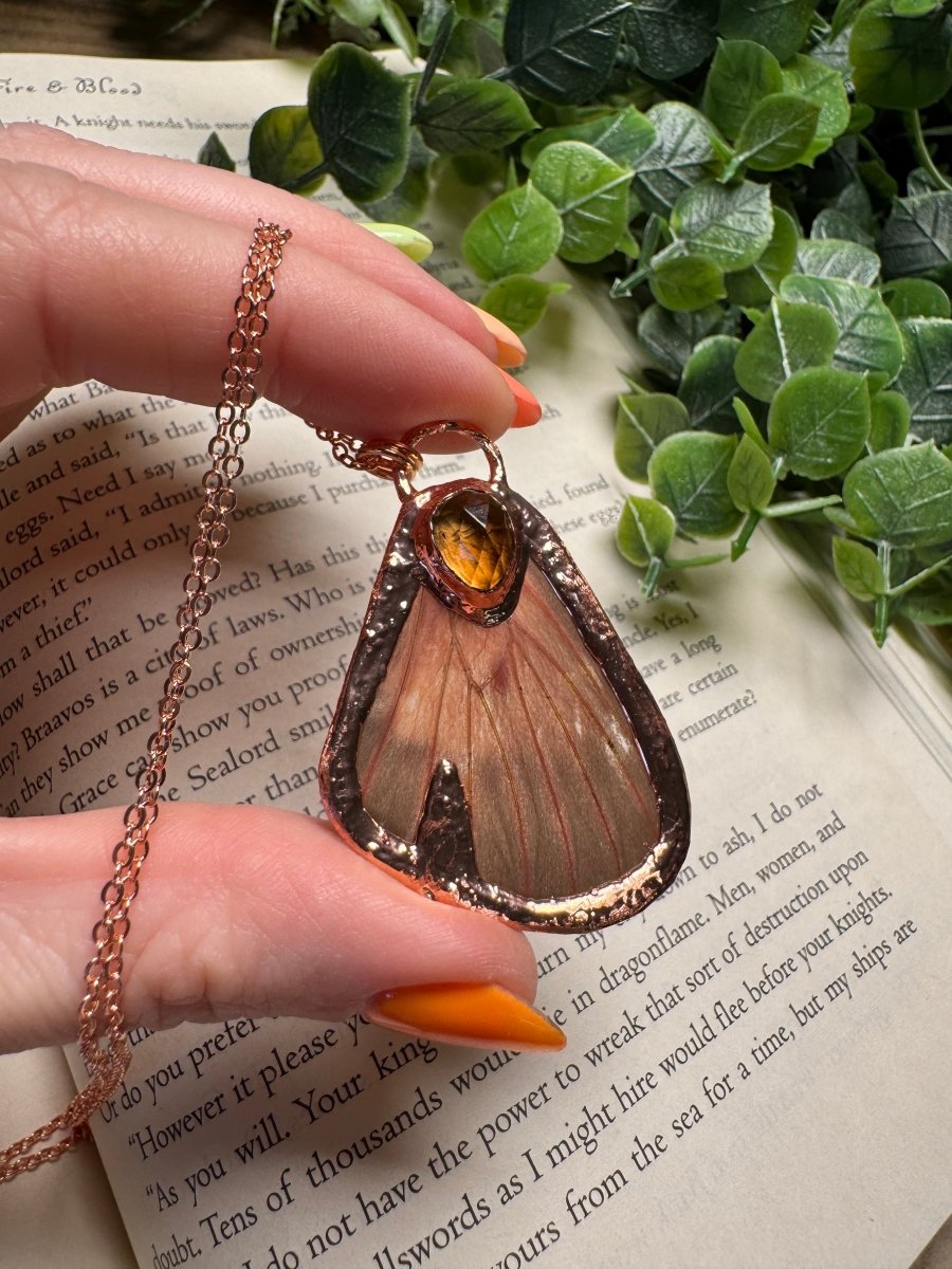 Butterfly Wing and Citrine Necklace