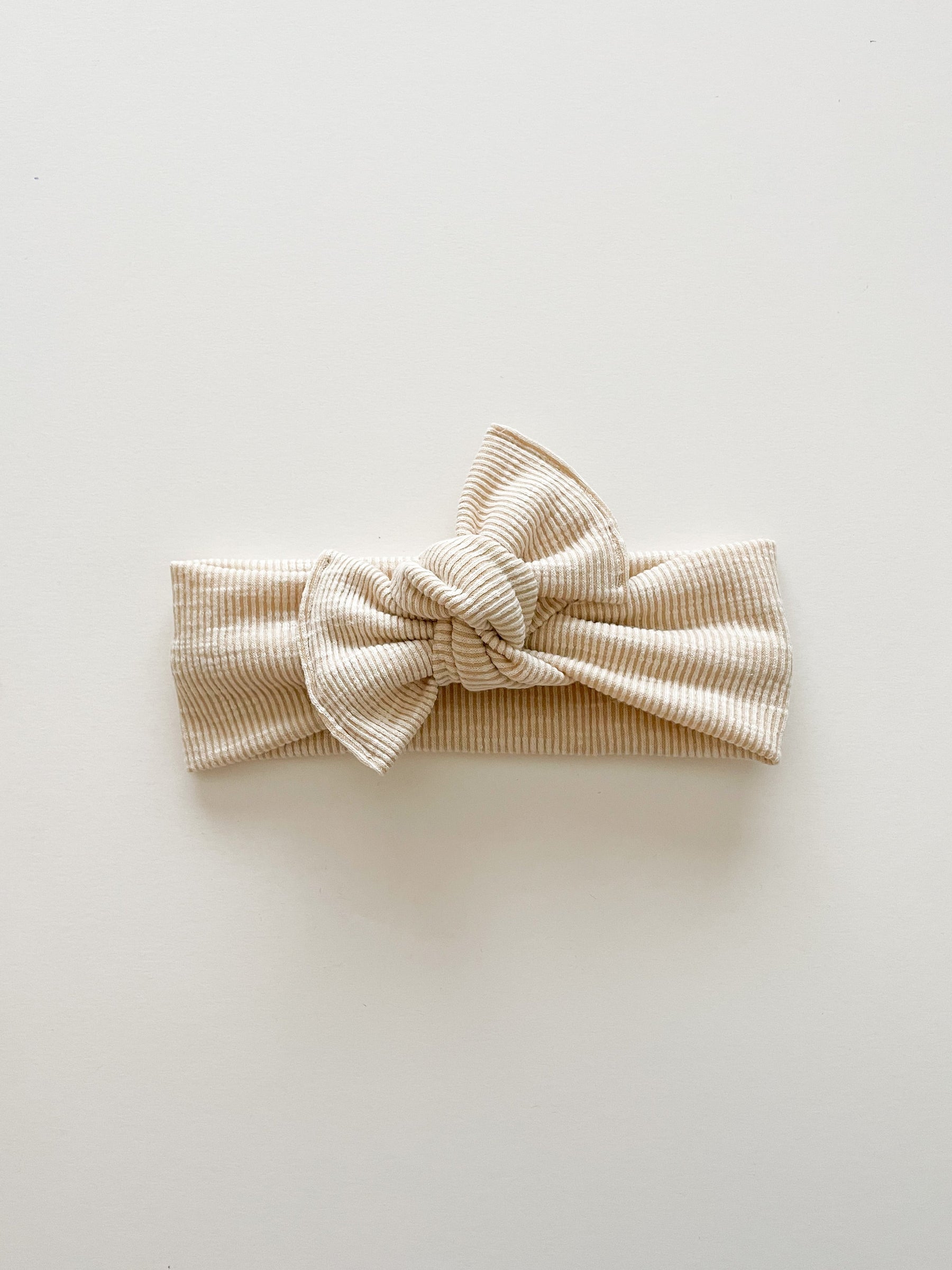 Champagne Ribbed Tie On Headwrap by Boosh Baby