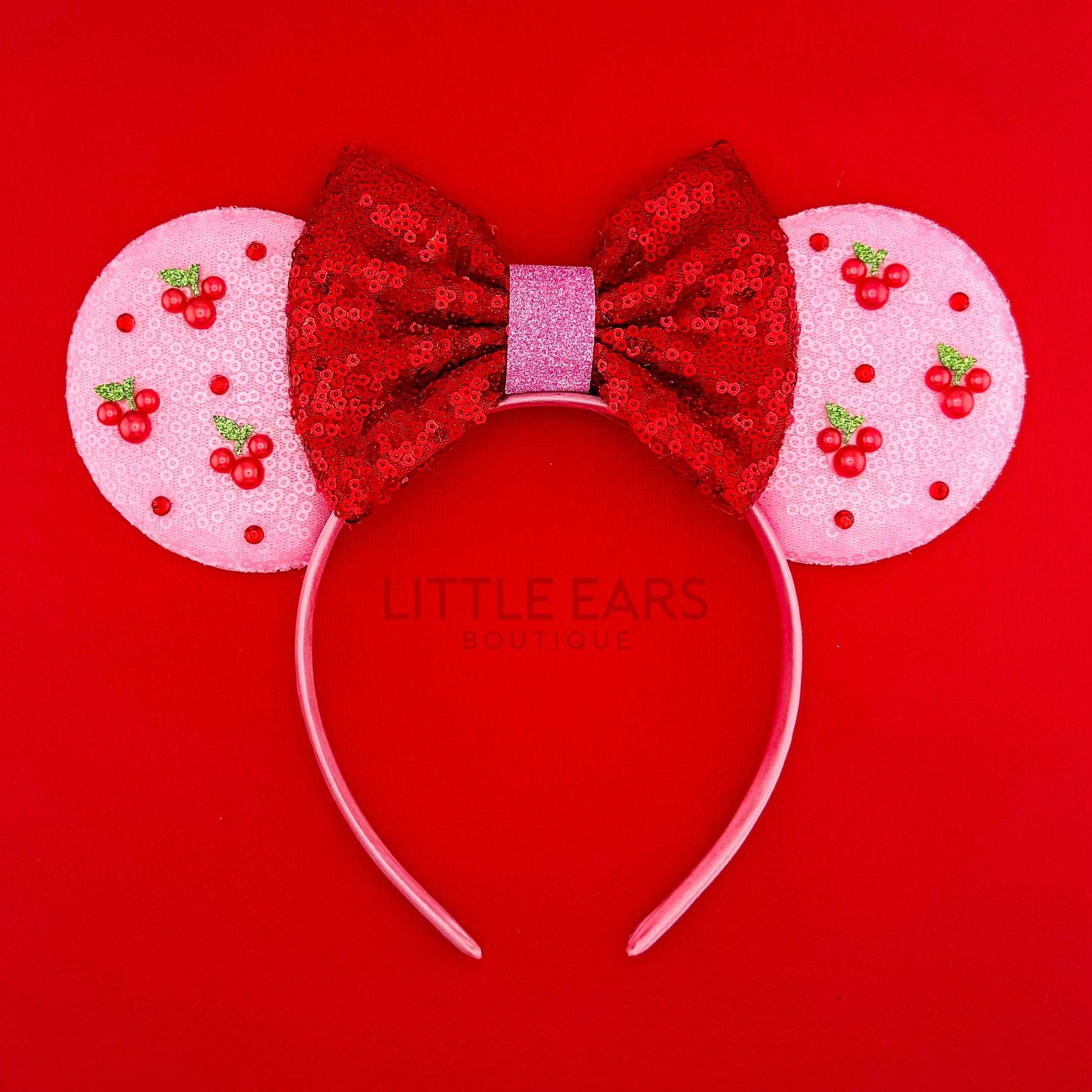 Cherry Pearls Mickey Ears