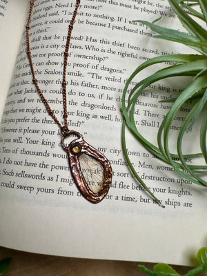 Citrine and Cicada Wing Necklace