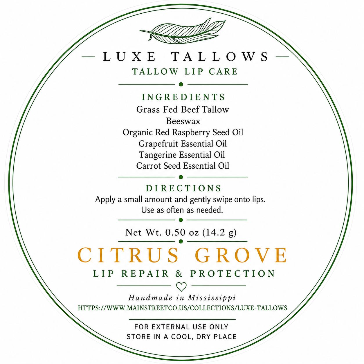 Citrus Grove lip repair ingredients
