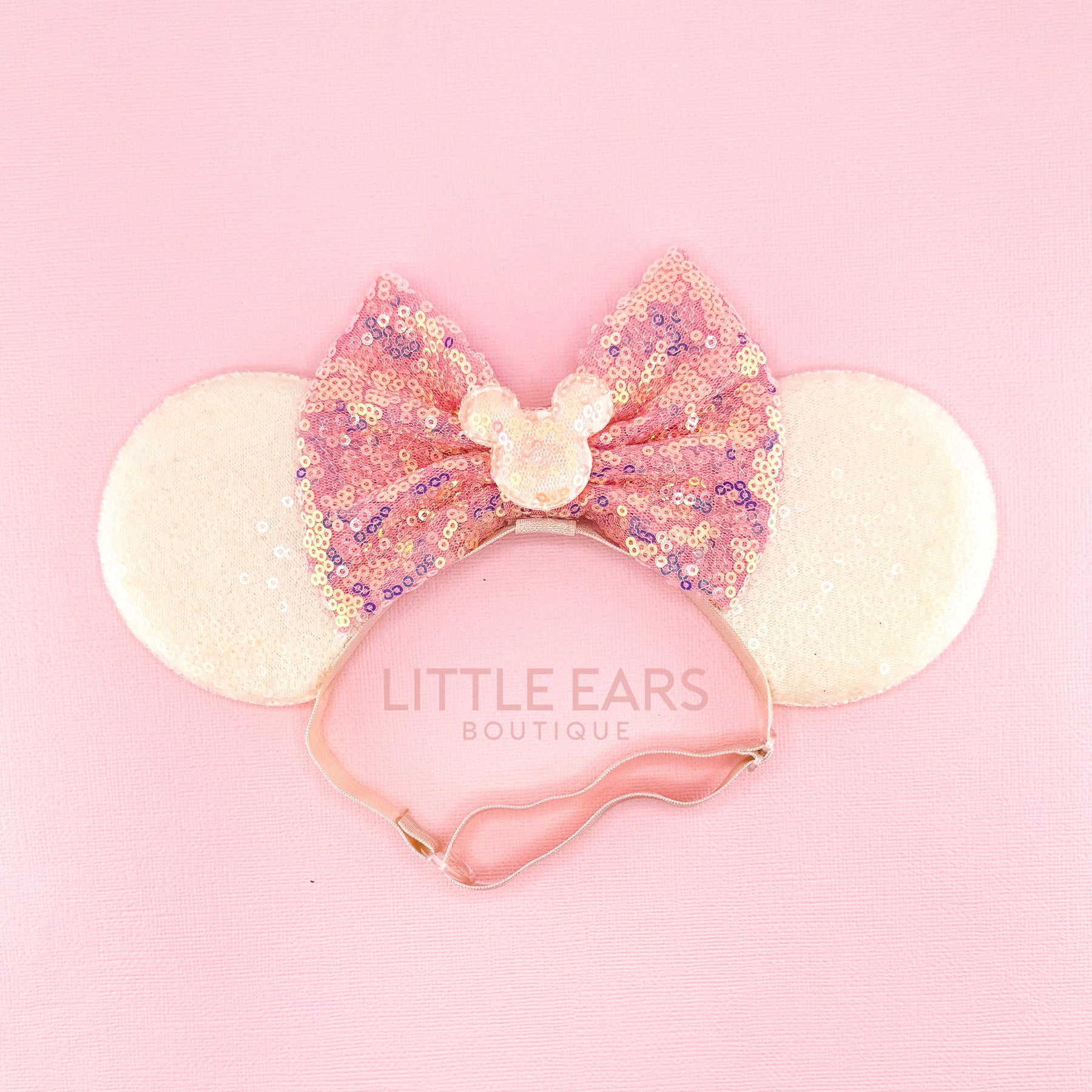 Coral & Cream Elastic Ears by Little Ears Boutique, children's boutique clothing main product photo