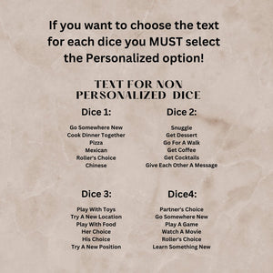 Personalized Couples Date Decision Dice
