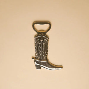 Gold cowboy boot shaped bottle opener
