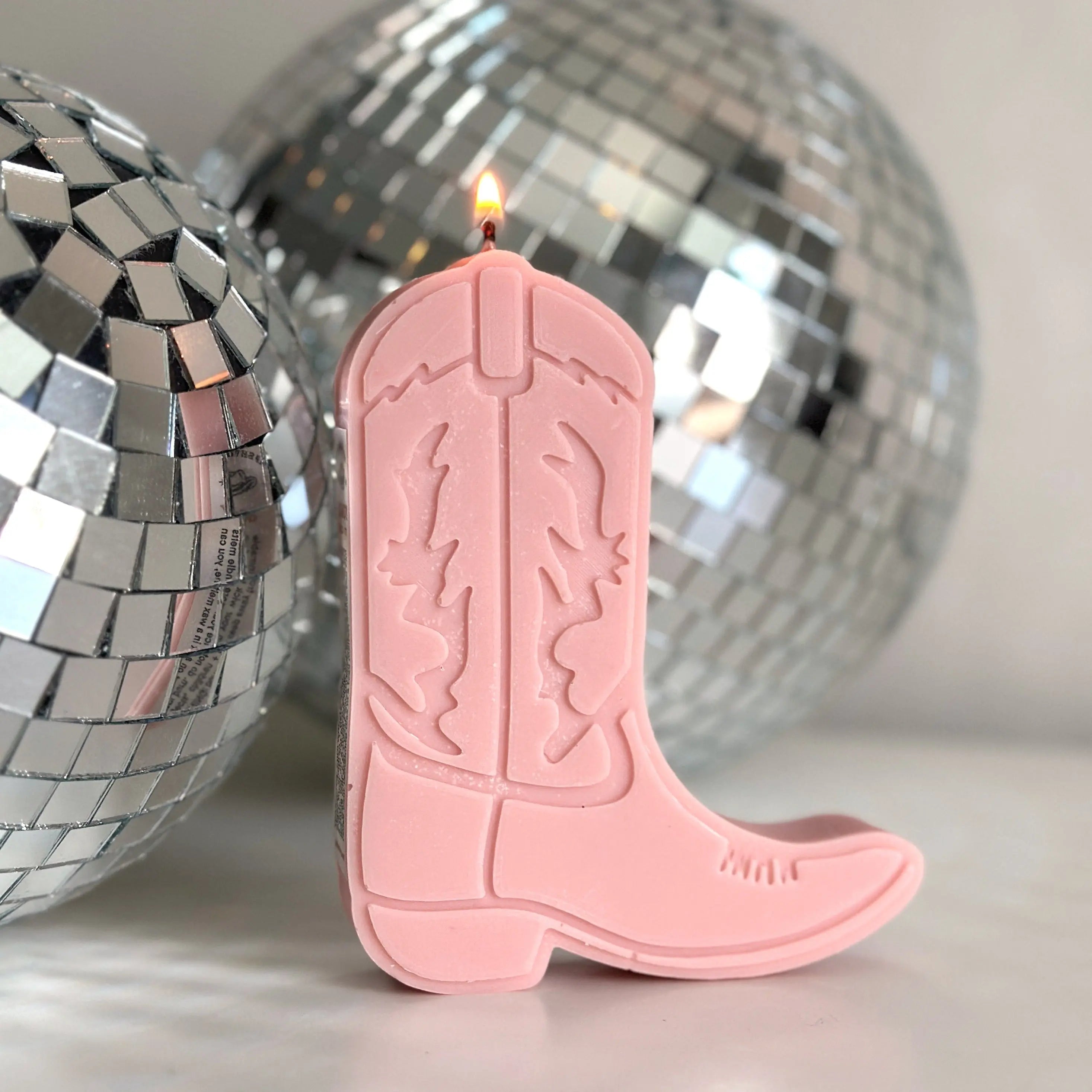 cowboy boot shape candles gold + ivy