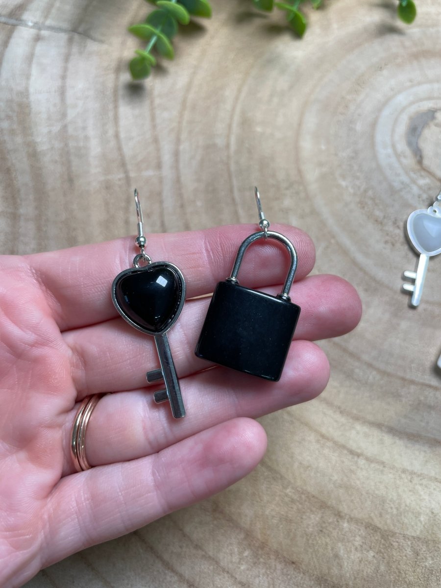 Crystal Heart Locket Earrings