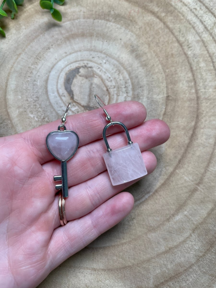 Crystal Heart Locket Earrings