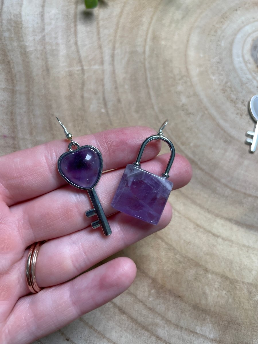 Crystal Heart Locket Earrings