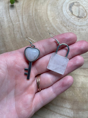 Crystal Heart Locket Earrings