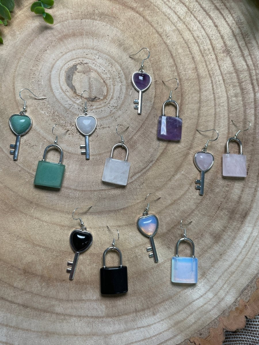 Crystal Heart Locket Earrings