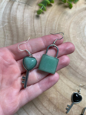 Crystal Heart Locket Earrings
