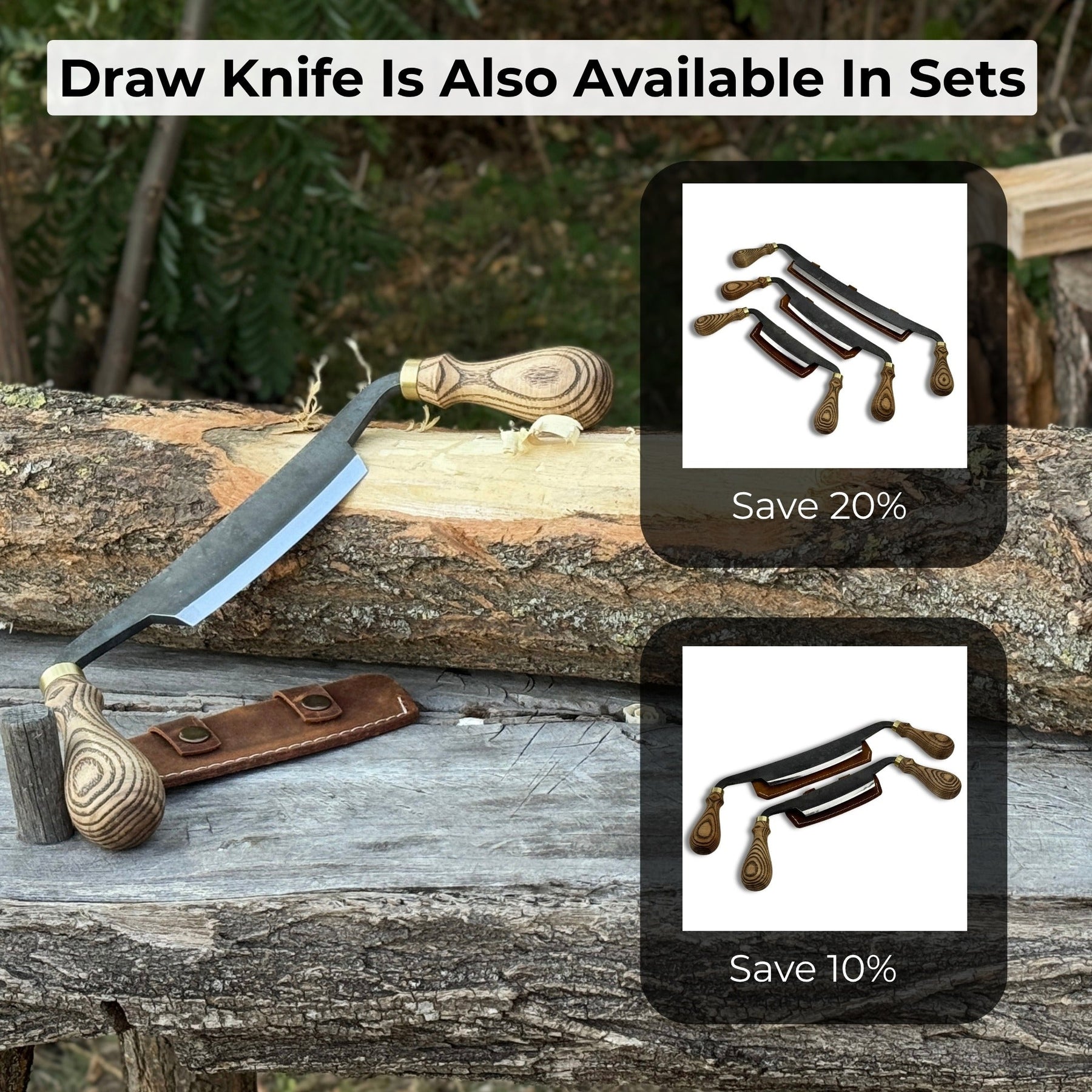 Curved Draw Knife (Push/Pull Shave), 10.5 cm (4.1 inch) Cutting Edge